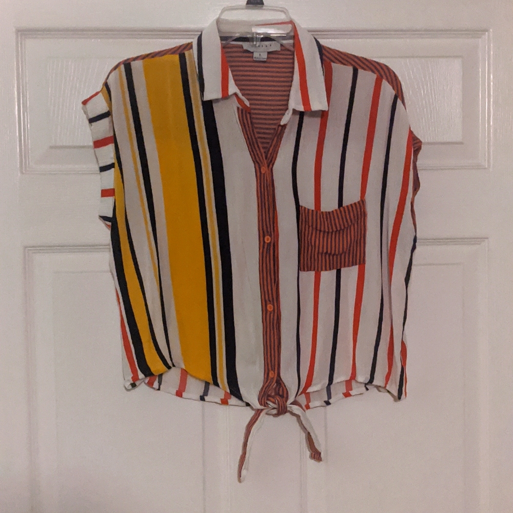 Favlux Fashion Retro Tie Front Shirt L